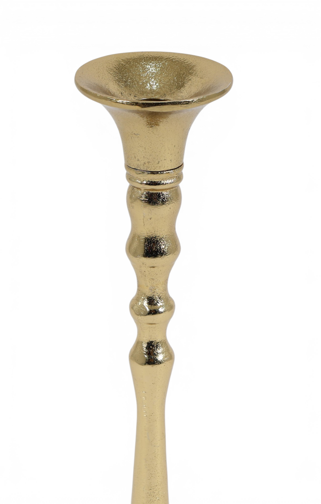 Classic Chalice Beaded Brass Candle Stand Set
