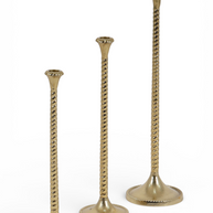 Twisted Stem Gold Candle Holder Set