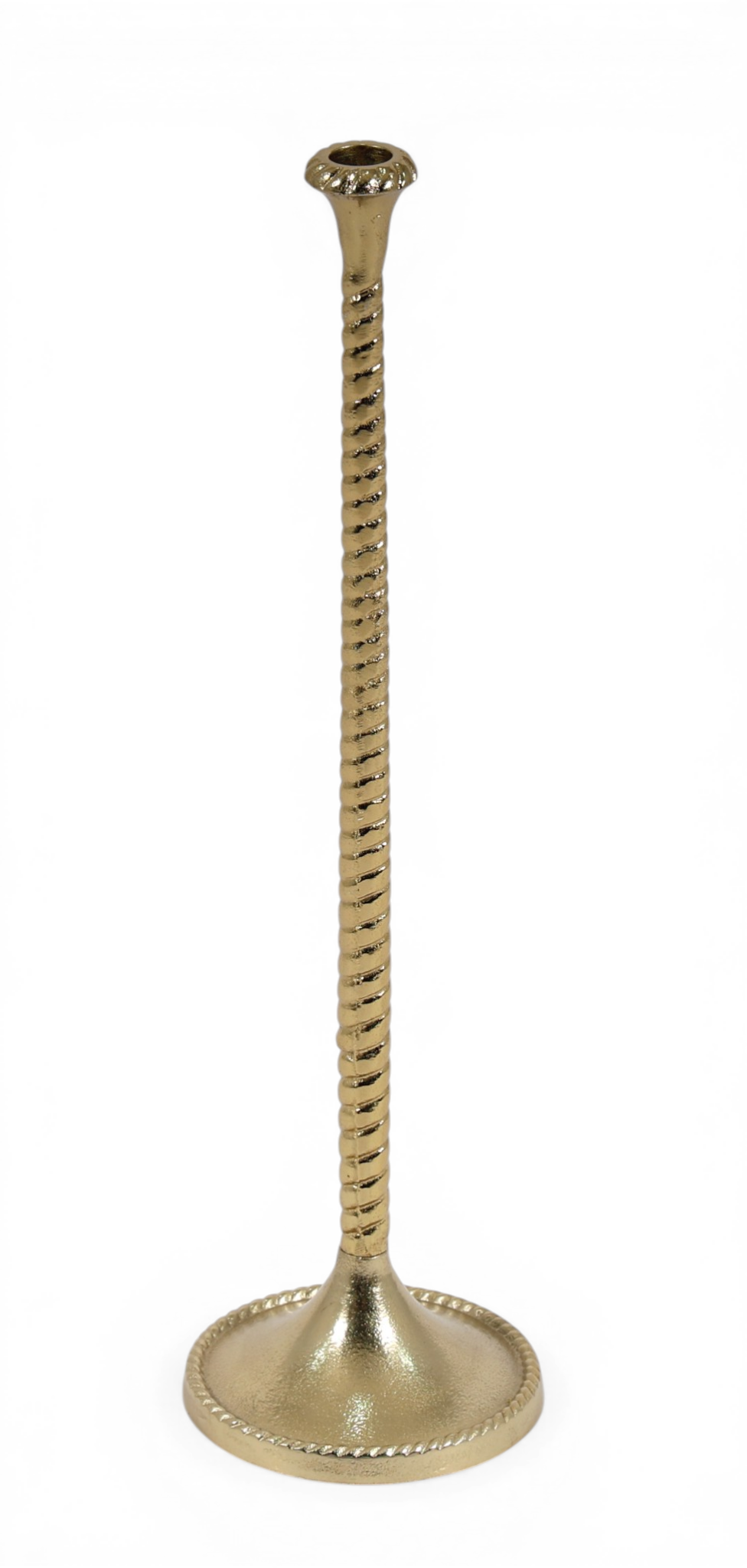 Twisted Stem Gold Candle Holder Set