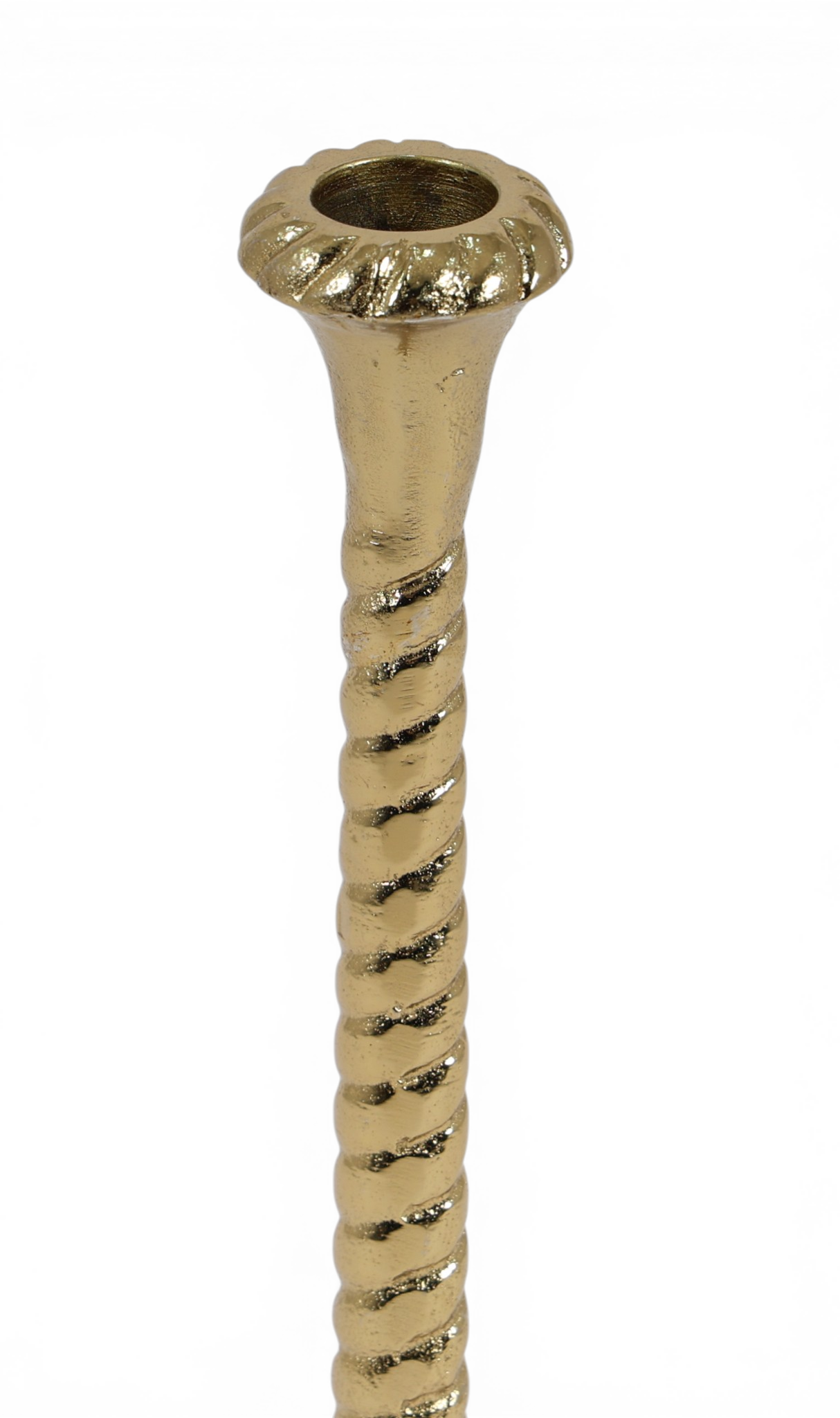 Twisted Stem Gold Candle Holder Set
