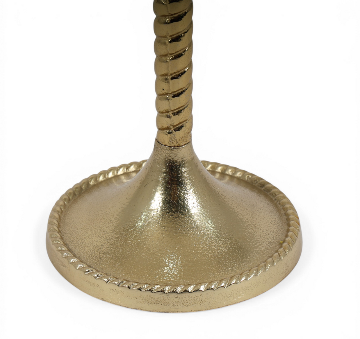 Twisted Stem Gold Candle Holder Set