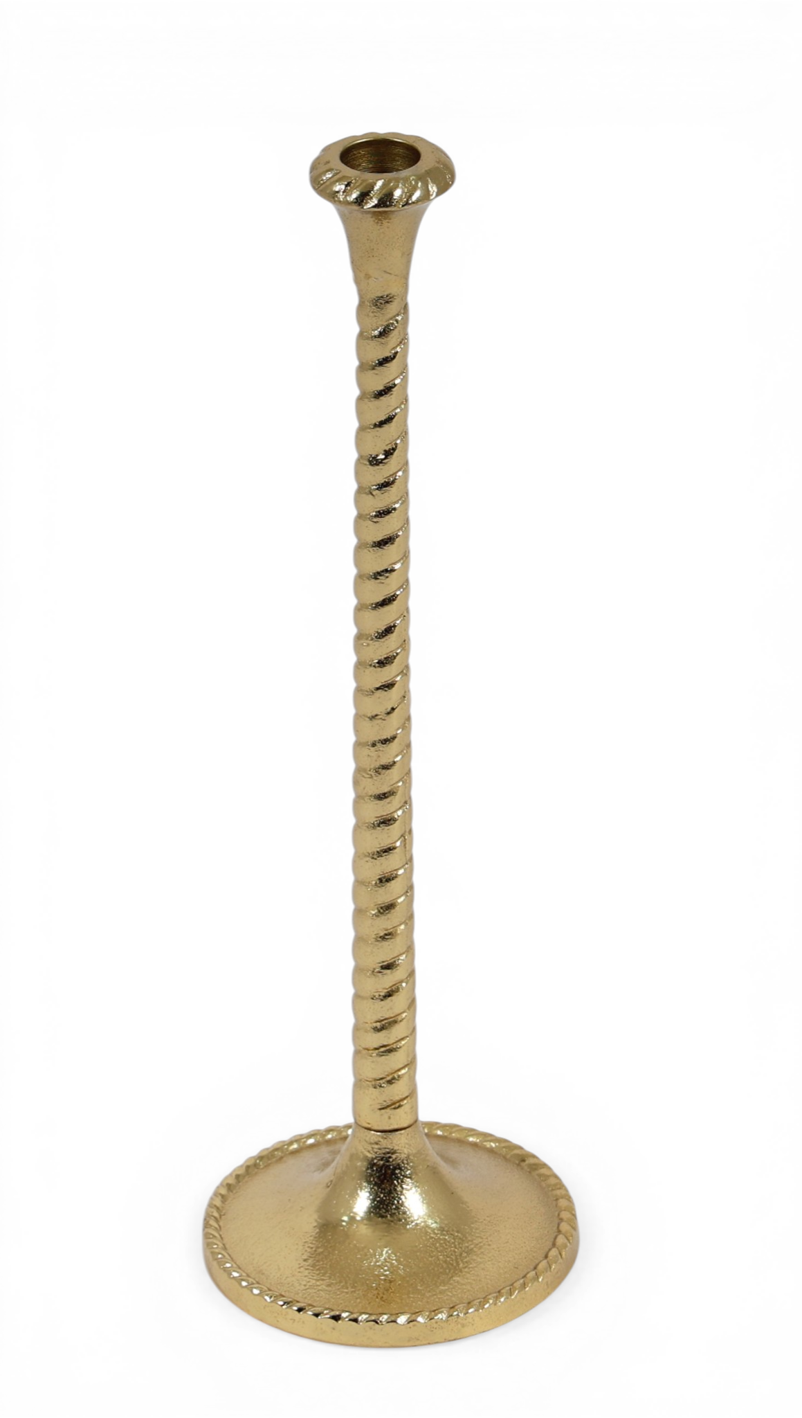 Twisted Stem Gold Candle Holder Set