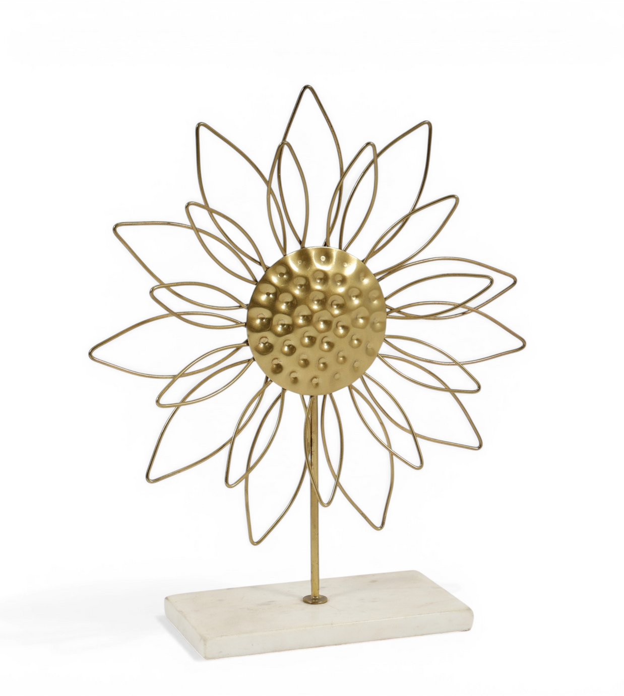 Golden Bloom Metal Sculpture