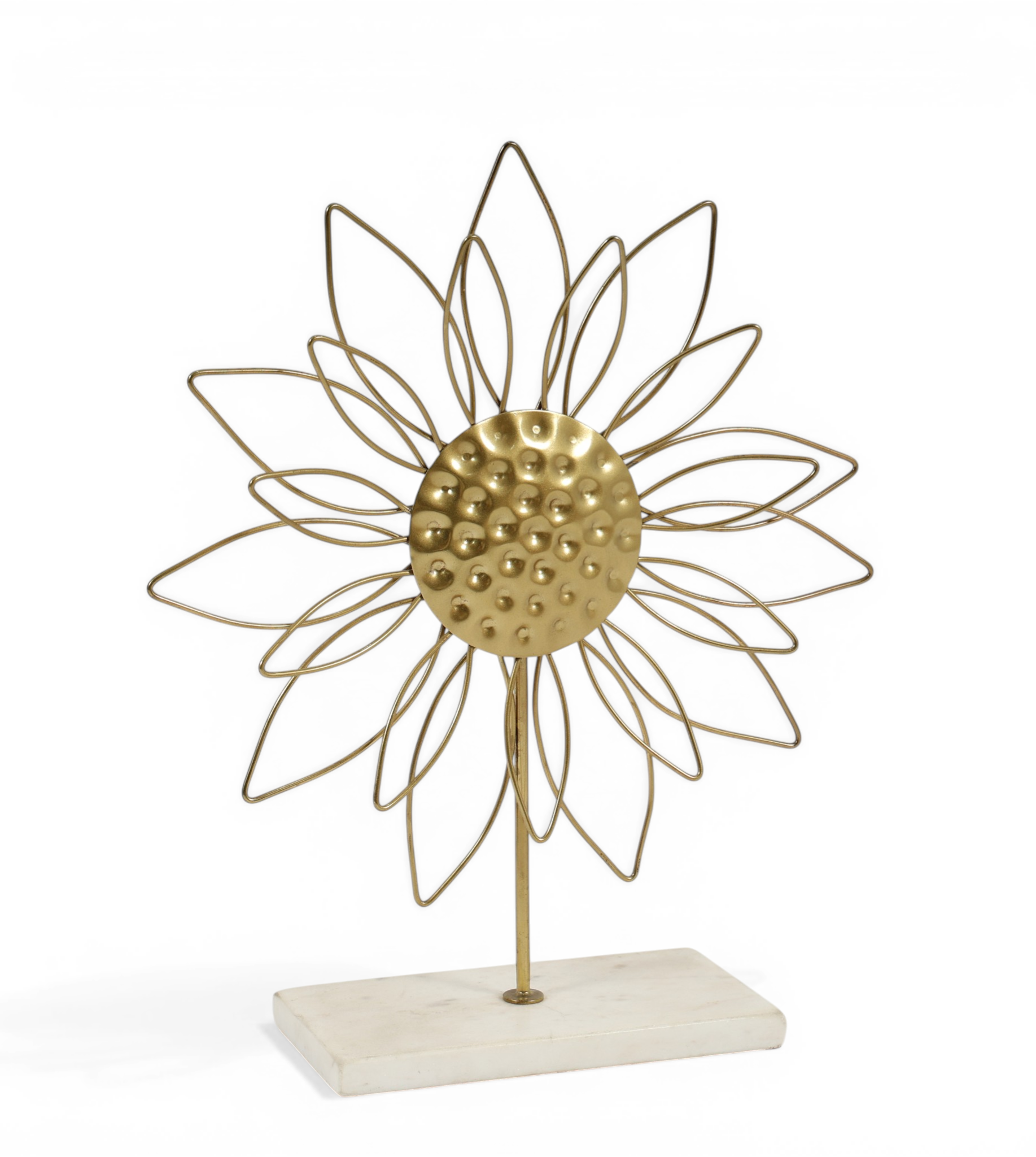 Golden Bloom Metal Sculpture