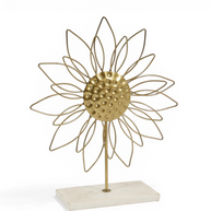 Golden Bloom Metal Sculpture