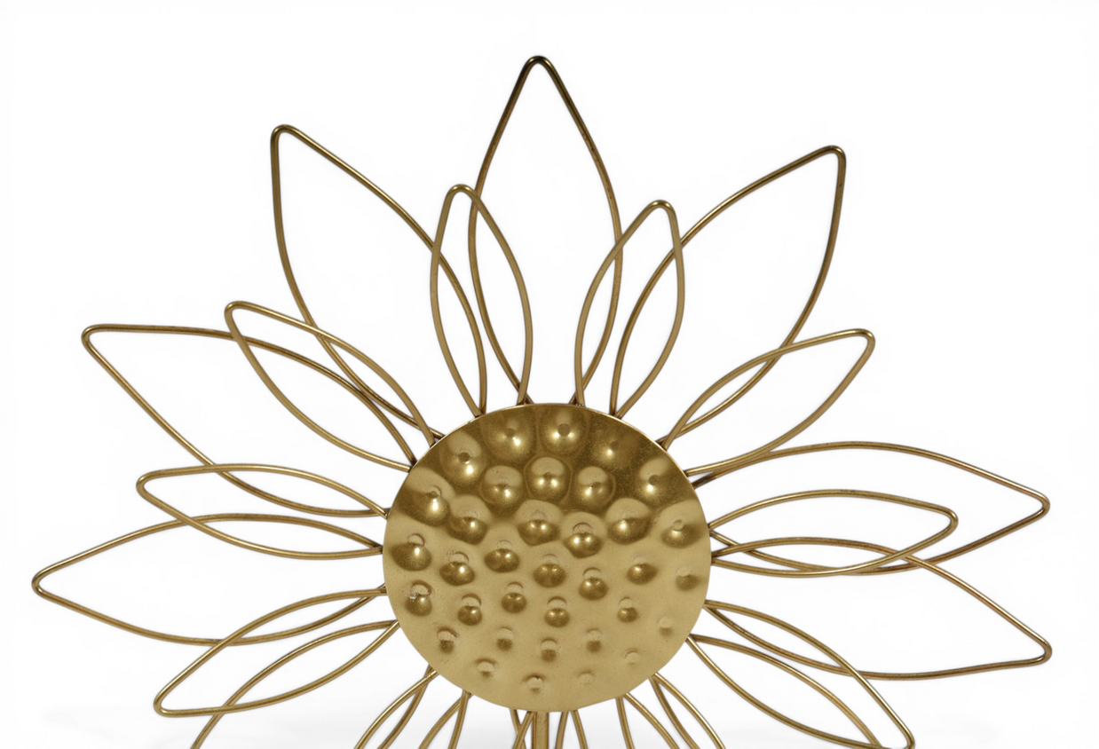 Golden Bloom Metal Sculpture
