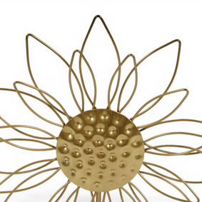 Golden Bloom Metal Sculpture