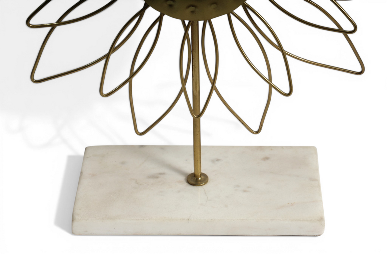Golden Bloom Metal Sculpture