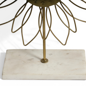 Golden Bloom Metal Sculpture