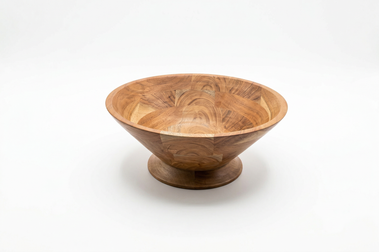 CrownVista Pedestal Wooden Bowl