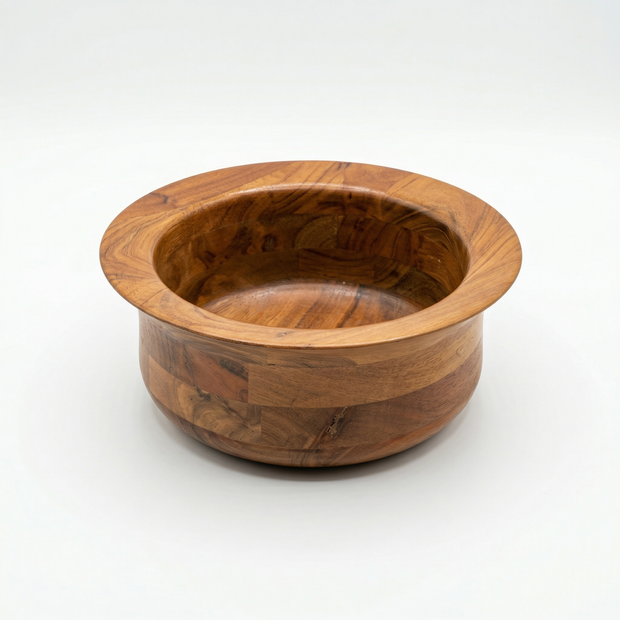 MapleCrest Deep Wooden Bowl