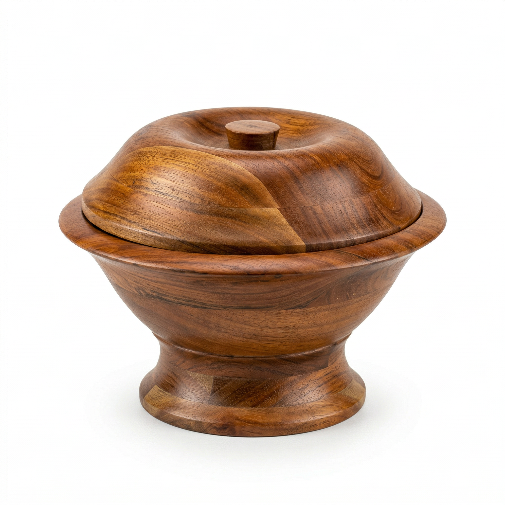 RegalHaven Wooden Storage Bowl with Lid