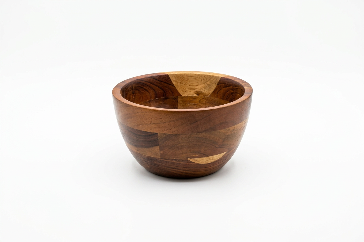 TimberGlow Handcrafted Wooden Snack Bowl