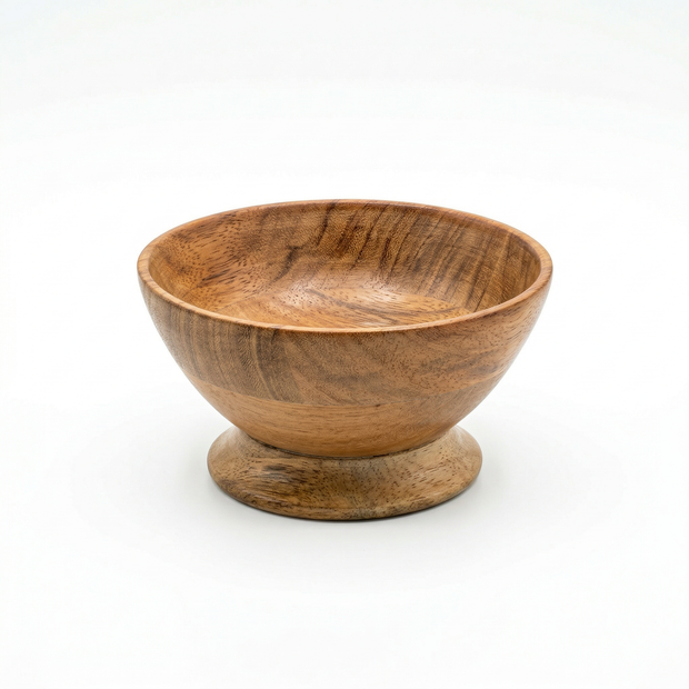 OakCrest Pedestal Wooden Serving Bowl