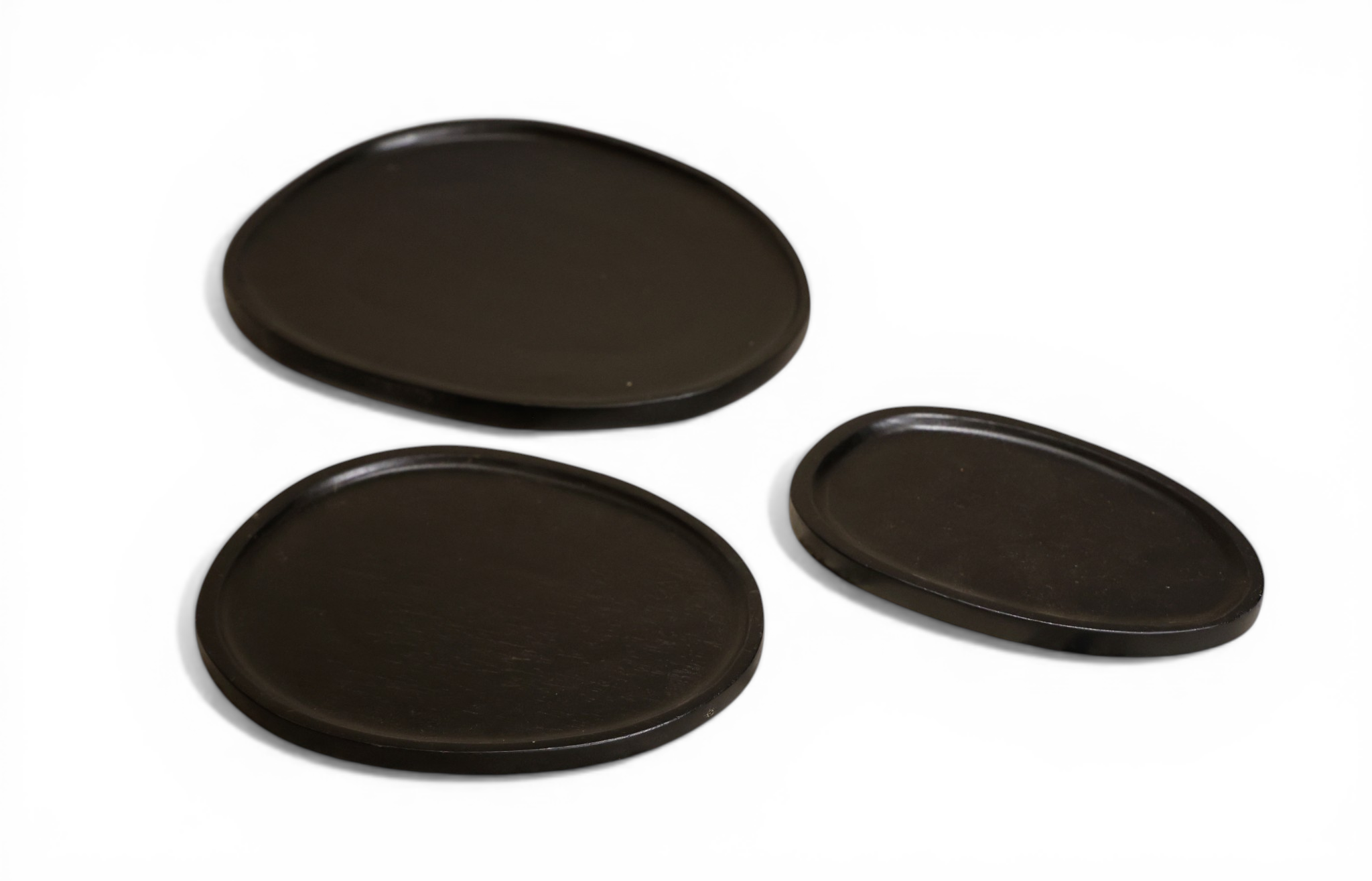 NoirStone Wooden Tray Set ( Set Of Three )