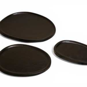 NoirStone Wooden Tray Set ( Set Of Three )
