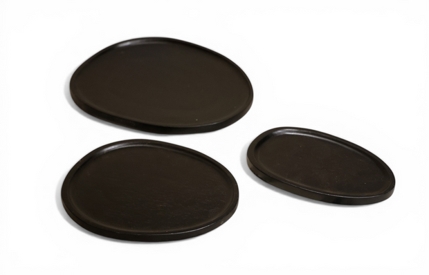 NoirStone Wooden Tray Set ( Set Of Three )