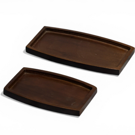 WalnutEdge Wooden Tray Set ( Set Of Two )
