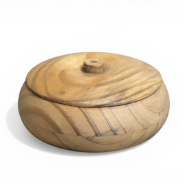 Rustic Wooden Storage Bowl with Lid