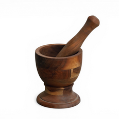 Handcrafted Wooden Mortar and Pestle Set