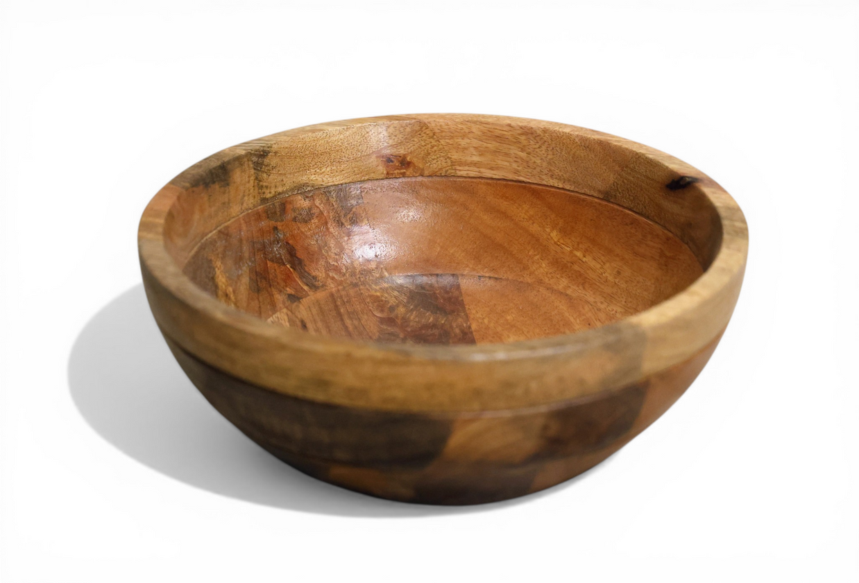 Rustic Patchwood Serving Bowl