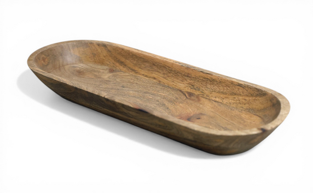 Rustic Oval Wooden Serving Tray