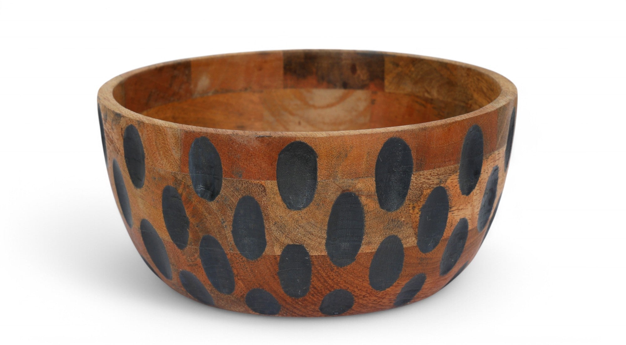 Polka Dot Wooden Serving Bowl