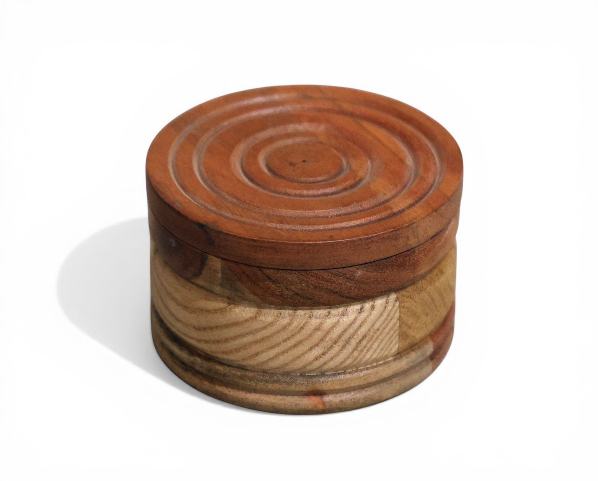 Concentric Lid Wooden Storage Jar