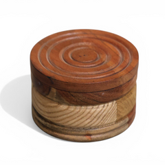 Concentric Lid Wooden Storage Jar