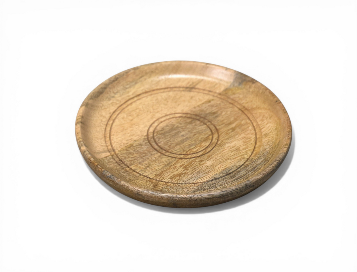 Concentric Design Wooden Serving Plate
