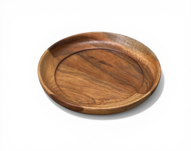 Premium Round Wooden Serving Tray