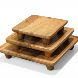 Wooden Display Stand Set ( Set Of Three )