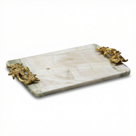 Luxury Marble Serving Tray with Decorative Handles