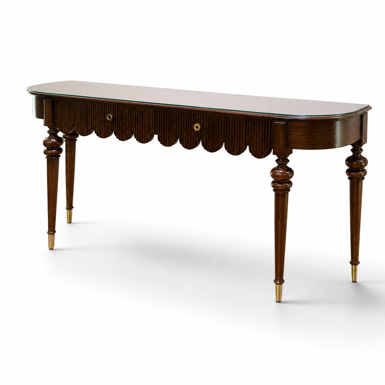 Fluted Mahogany Entryway Console
