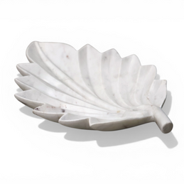 Sculpted Marble Leaf Platter