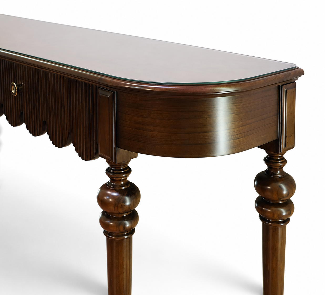 Fluted Mahogany Entryway Console