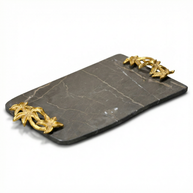 Luxury Marble Serving Tray with Gold Handles