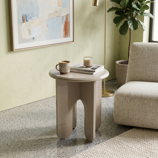 Luna Arched High-Gloss Side Table