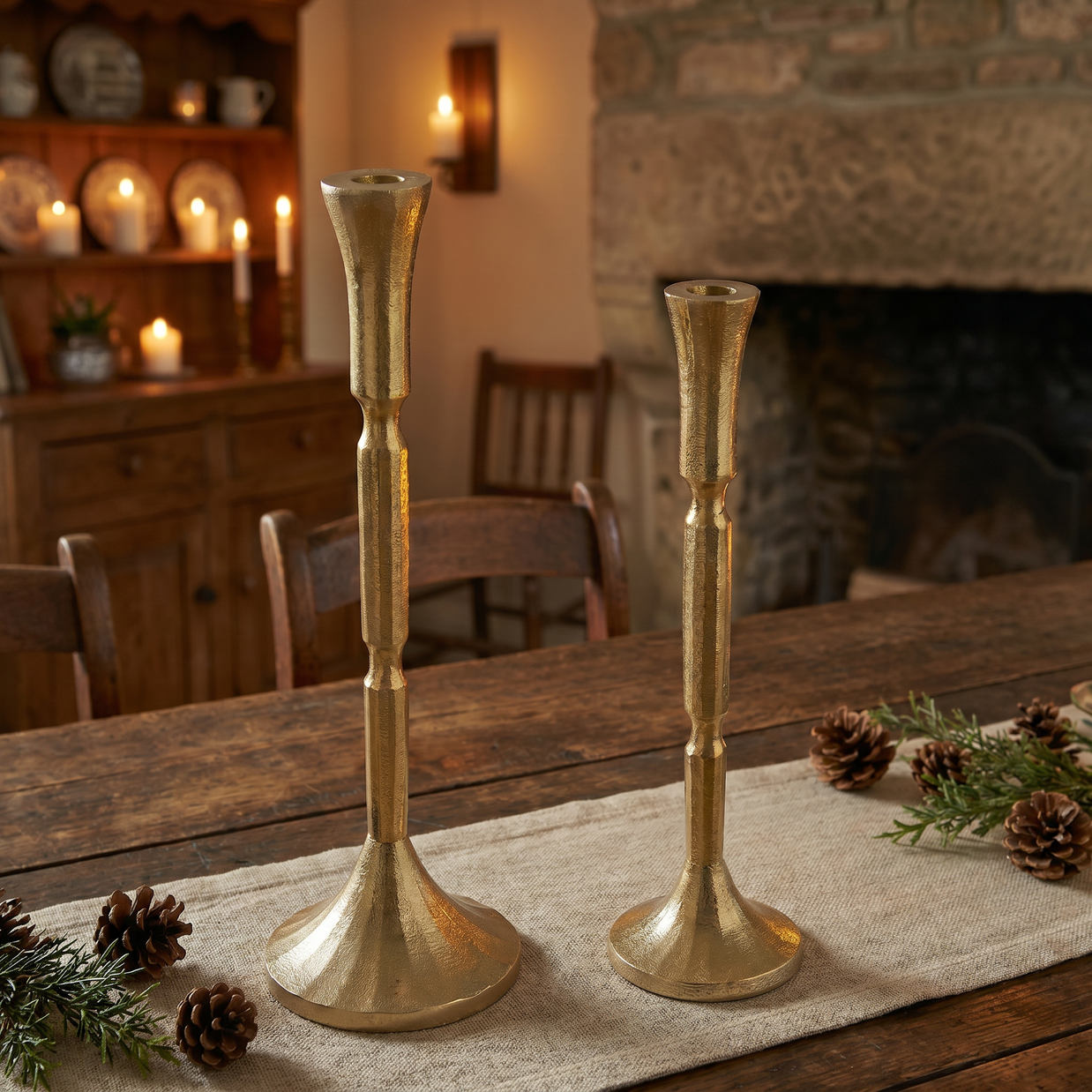 Luxe Gold Taper Candle Holders