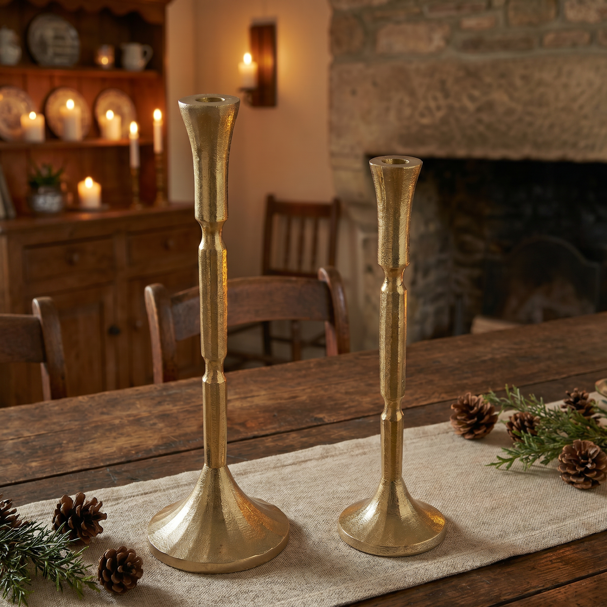 Luxe Gold Taper Candle Holders