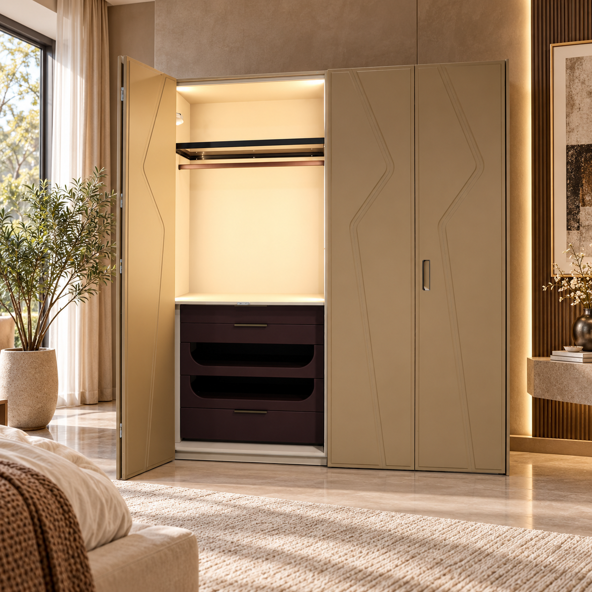 Valenza Luxe Four-Door Wardrobe
