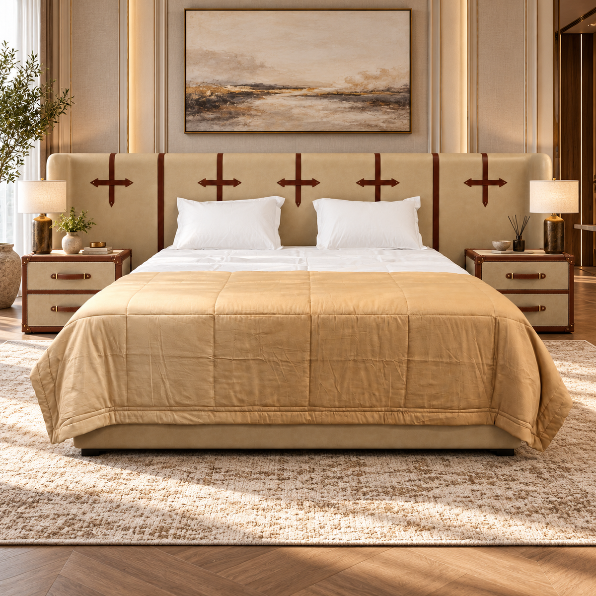 Marlowe Leatherette Strap Heritage Bed