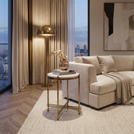 Solstice White & Gold Accent Table