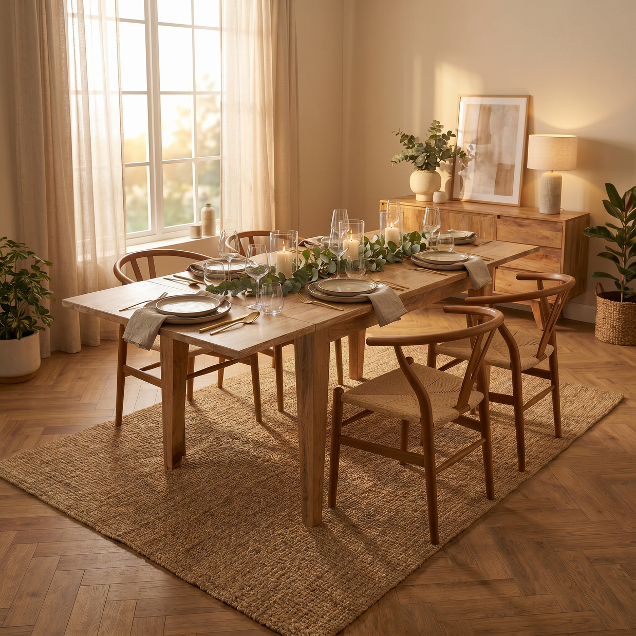 OakWing Extendable Table