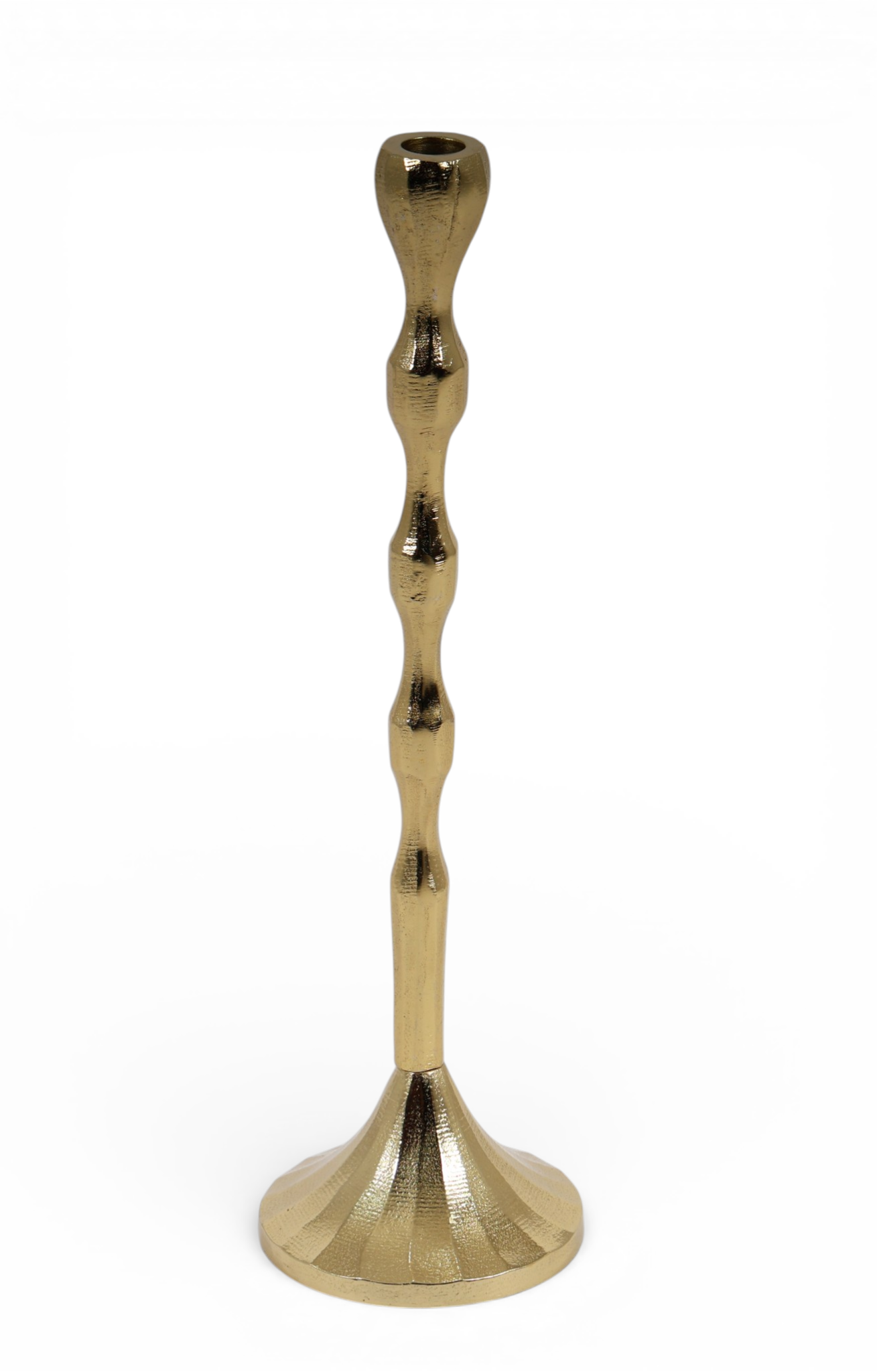Sculpted Wave Gold Candle Holders