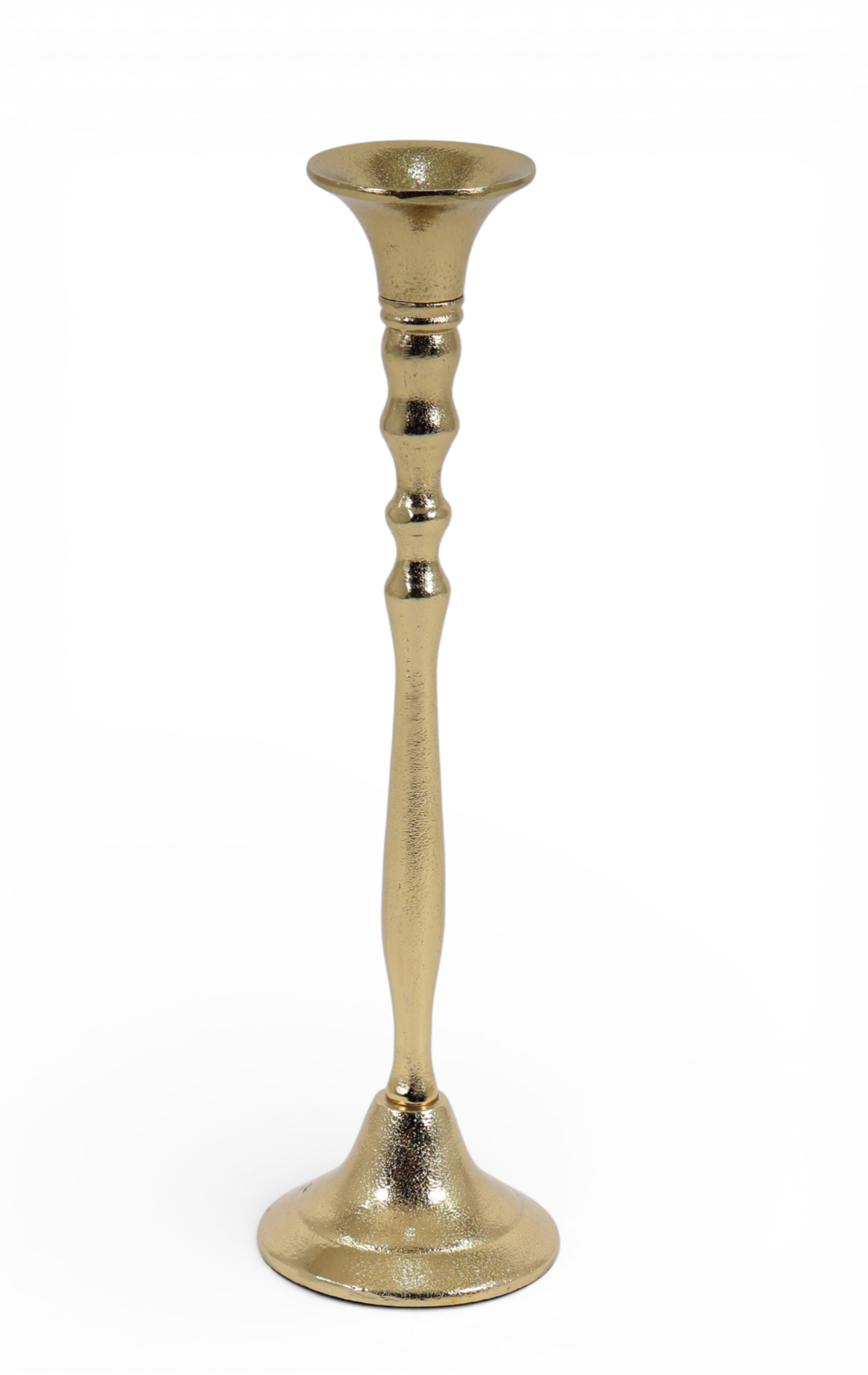 Classic Chalice Beaded Brass Candle Stand Set