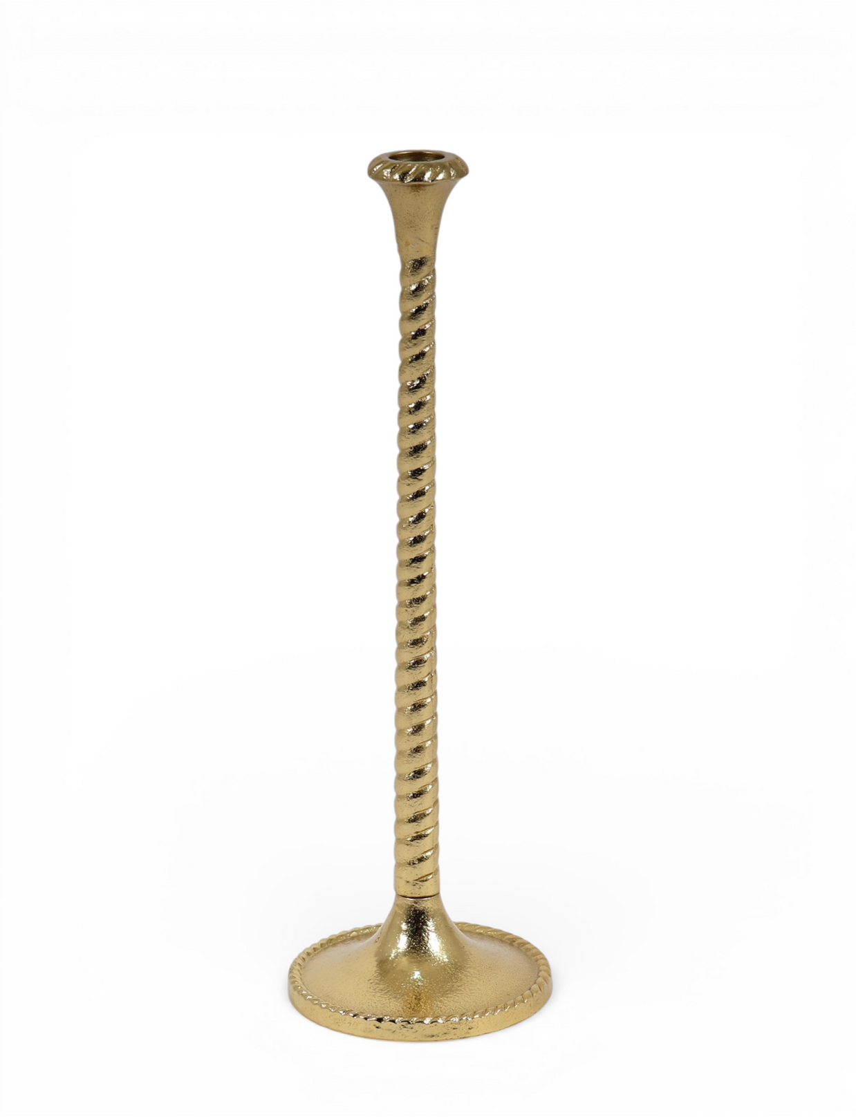 Twisted Stem Gold Candle Holder Set