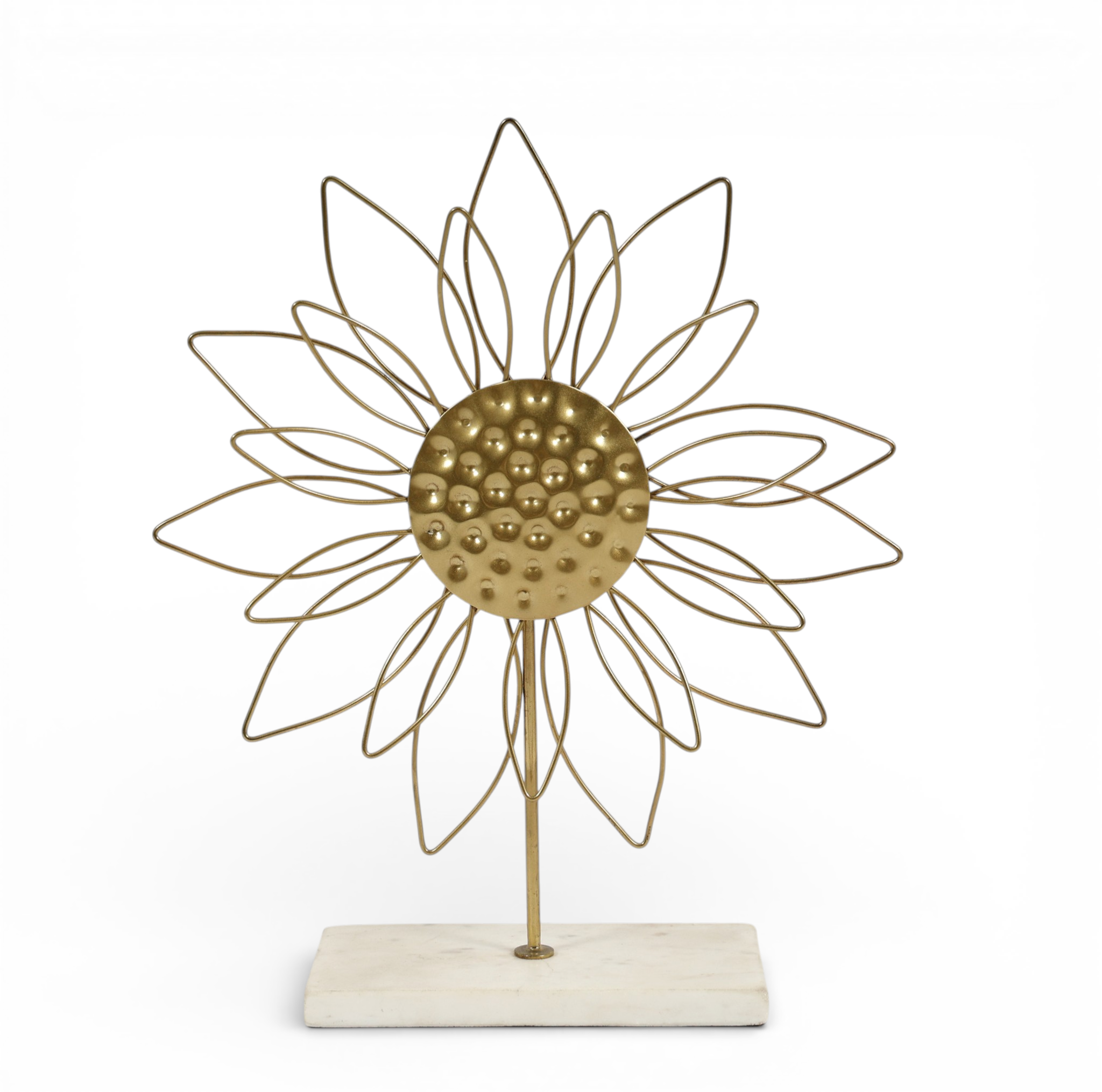 Golden Bloom Metal Sculpture