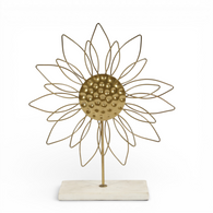Golden Bloom Metal Sculpture