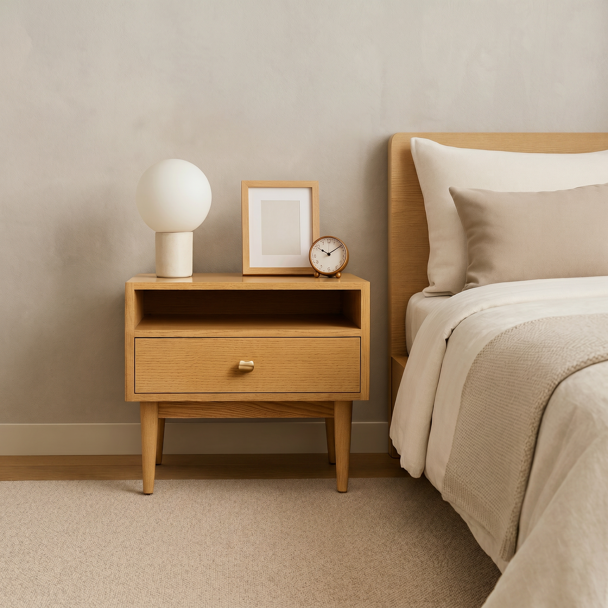 Rajsa Oak Bedside Table